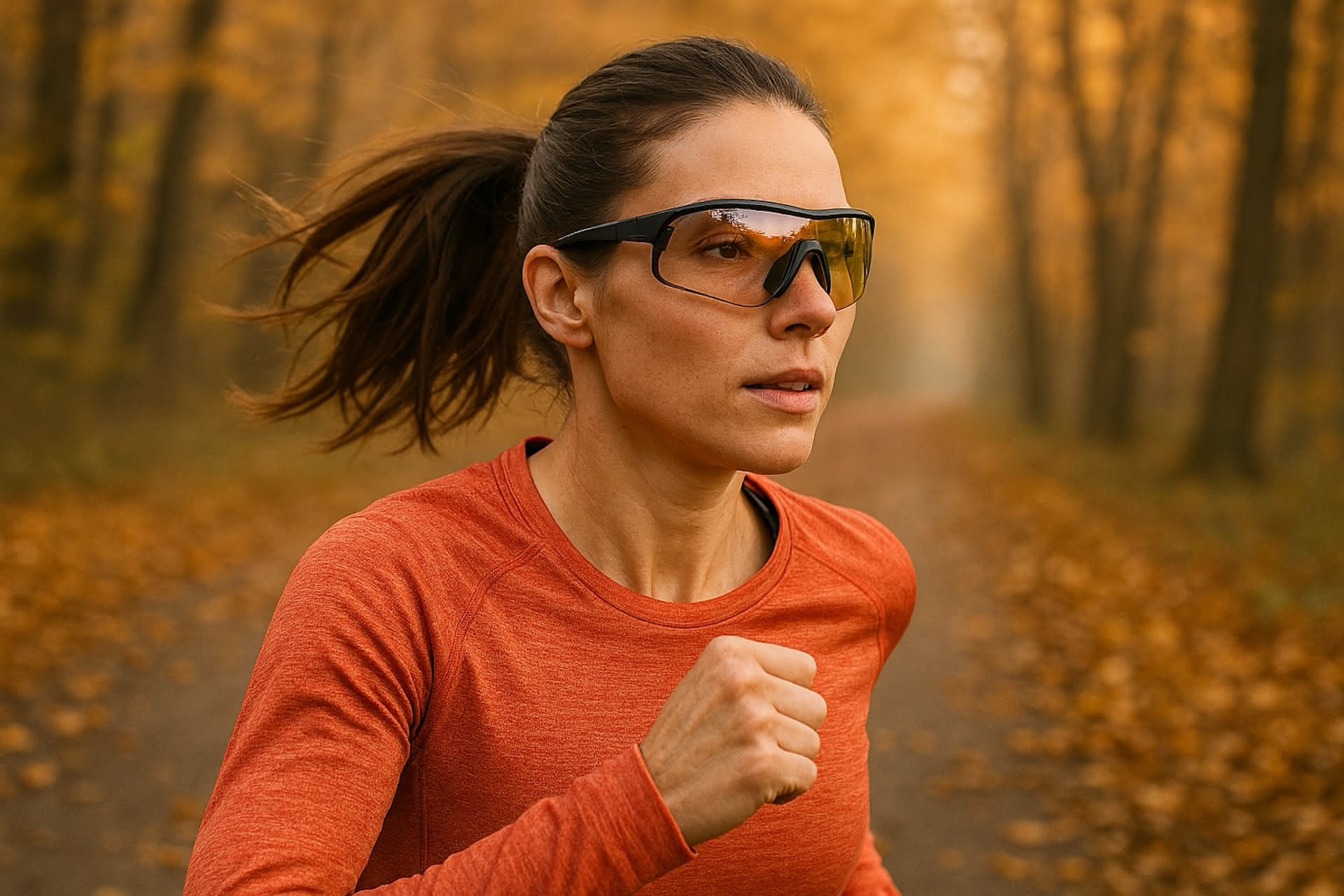 Sportbrillen mit farbveränderlichen Gläsern für Outdoor-Aktivitäten im Herbst